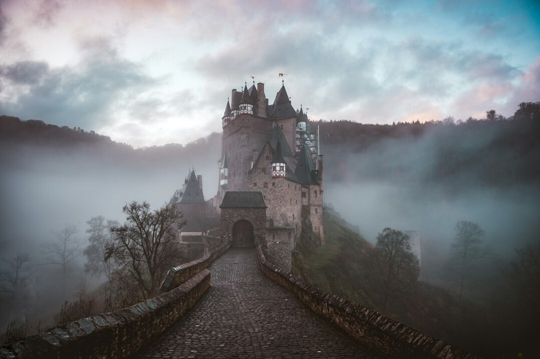 german castle on hill