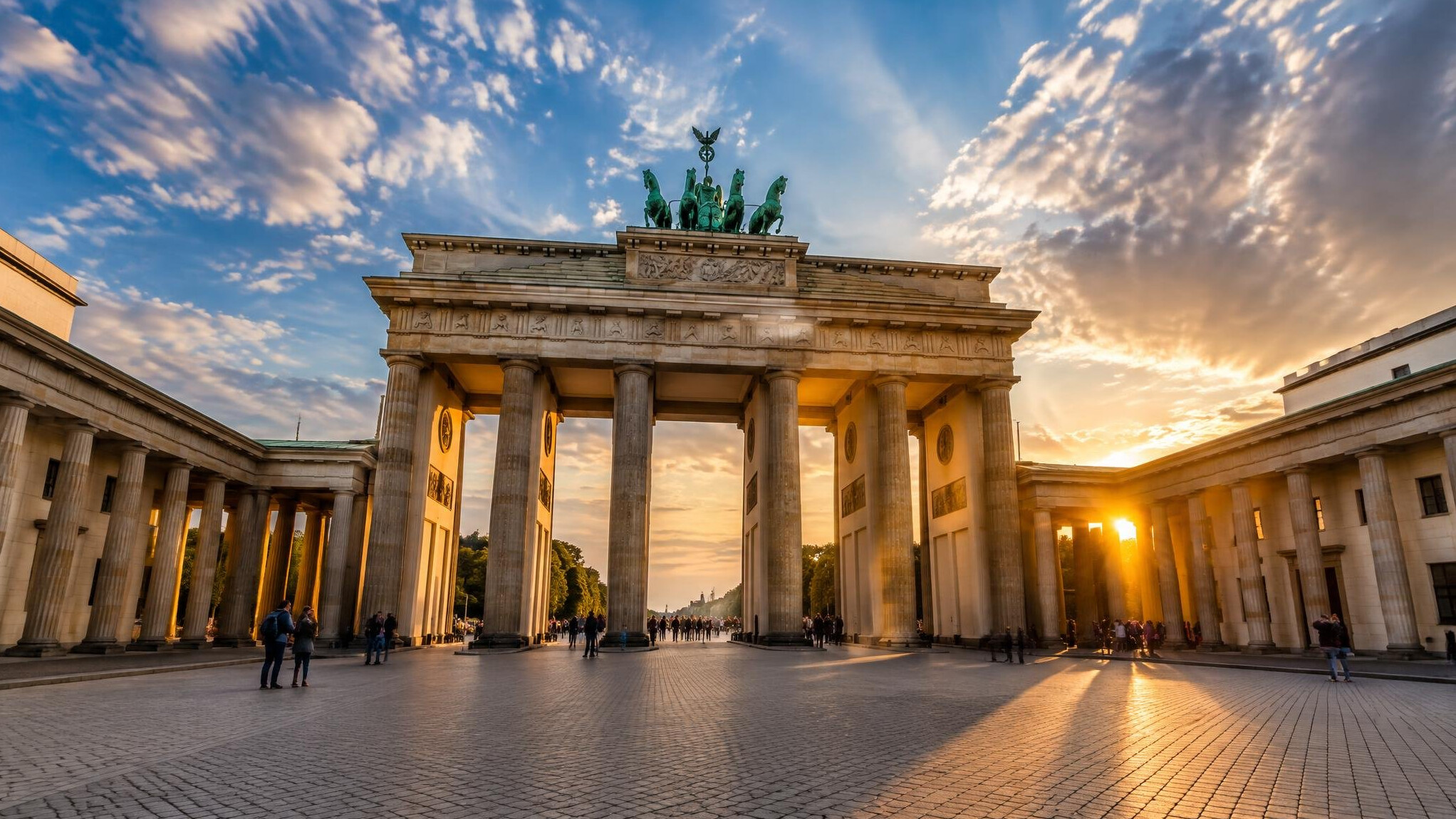 Brandenburg Gate in Berlin at golden hour
